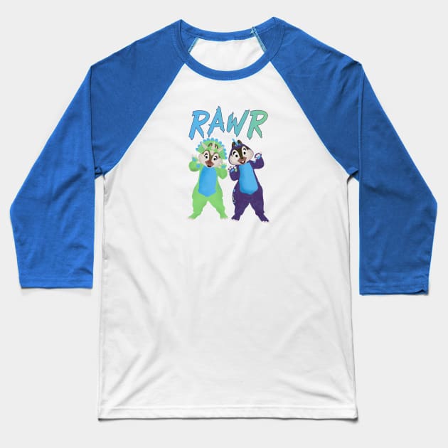 Rawr! Baseball T-Shirt by Yellow Hexagon Designs